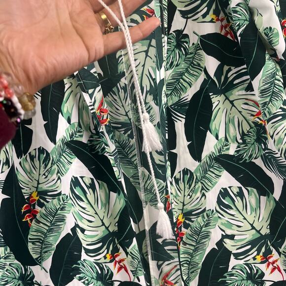 New! Rachel Zoe Floral Plants Cardigan Kimono Duster Cover Up Open Front OSFM - Picture 4 of 10